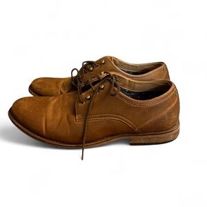 Men's Tan Leather Derby Shoes - Lace-Up Formal Casual